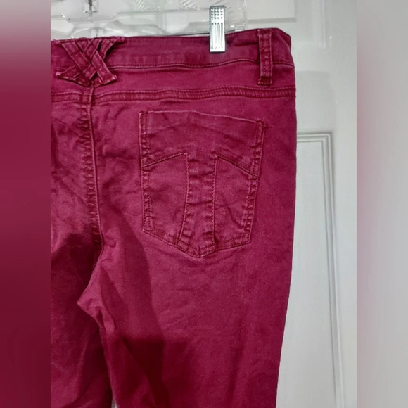 Daang Goodman Tripp NYC Skull Studded Wine Color Low Rise Skinny Jeans Size 13 - Picture 9 of 12